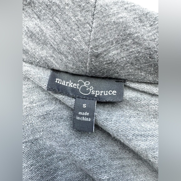 Market & Spruce Antonia Asymmetrical Side Zip Moto Knit Cardigan in Gray, Small - Picture 10 of 12